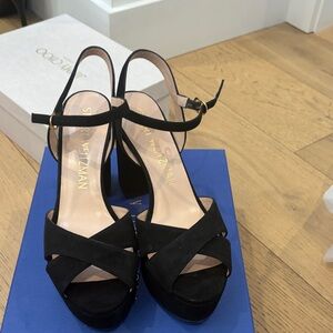 Stuart Weitzman Black Strappy Heels